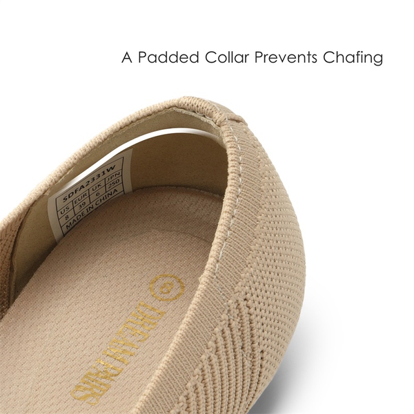 Comfortable Round Toe Knit Ballet Flats - NUDE - 4